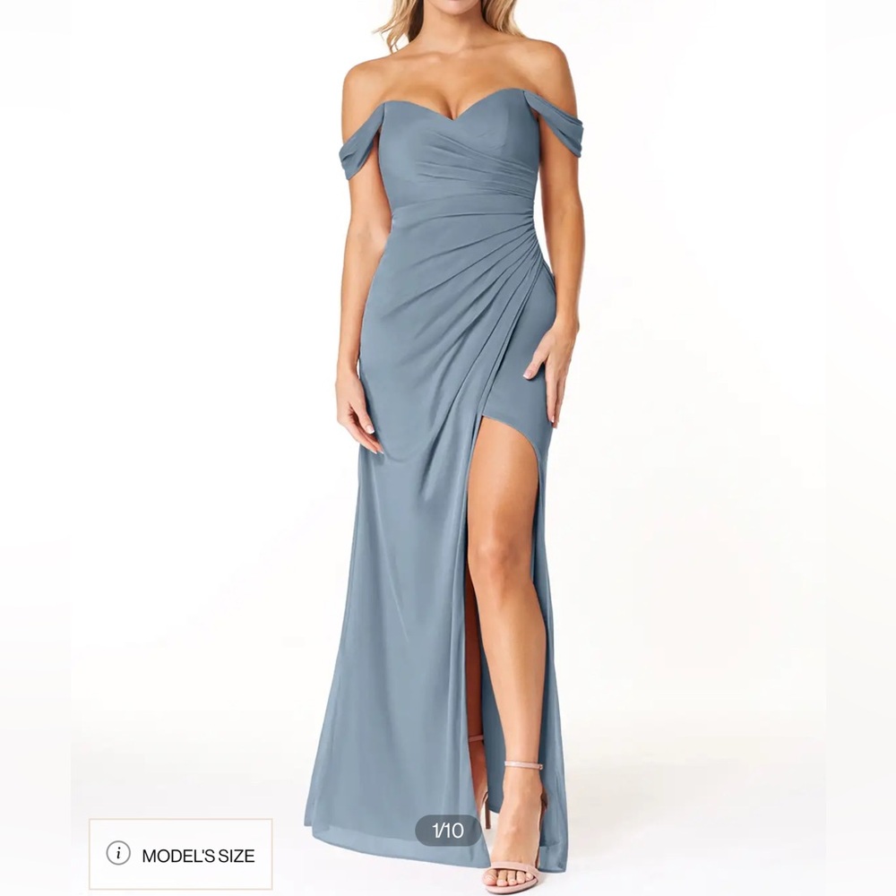 Azazie Tessa Sheath Sweetheart Off-The-Shouler Mesh Bridesmaid Dress